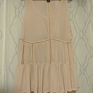 Torrid lace-up chiffon flared top